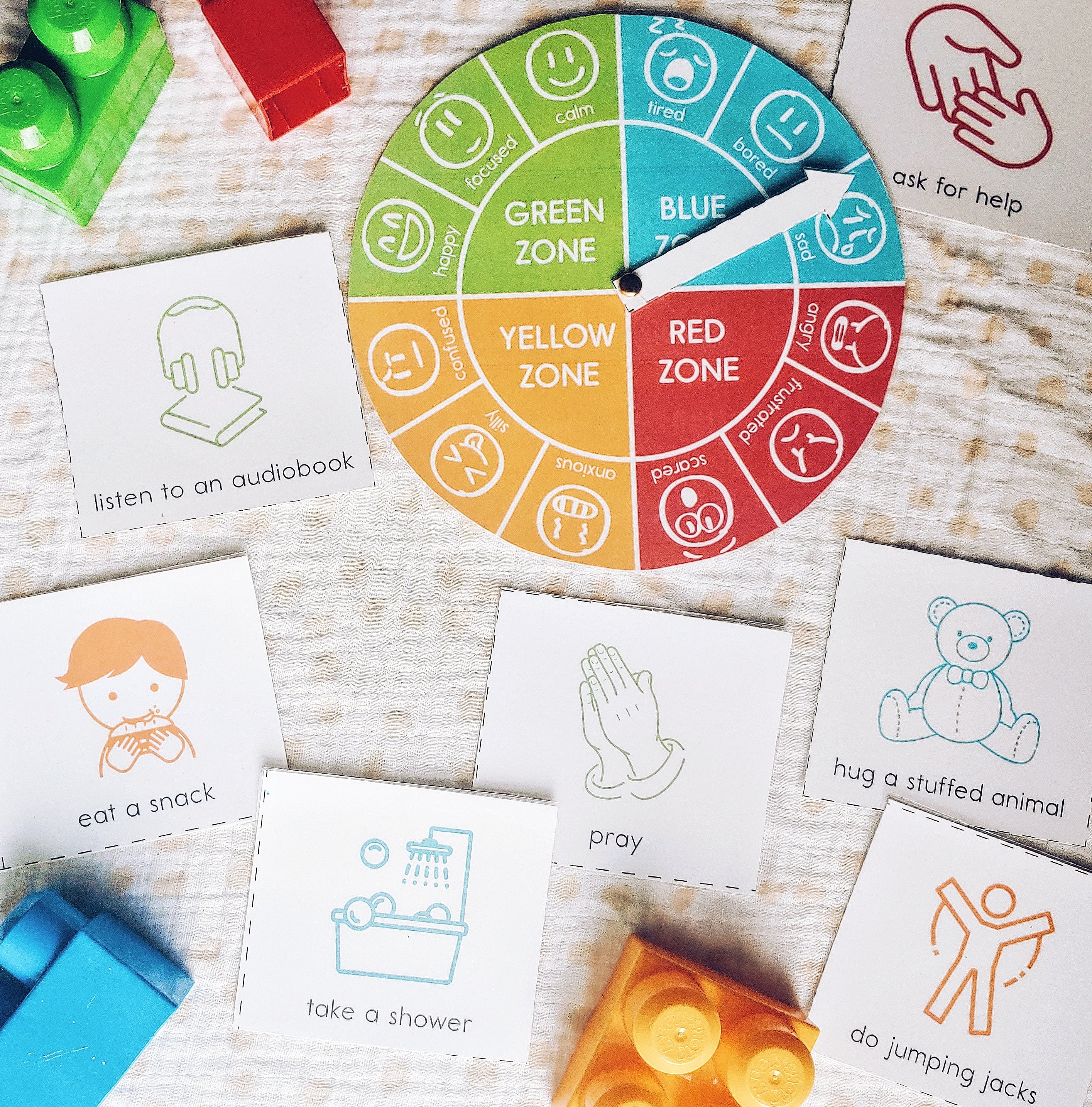 Feelings Wheel & Calm Down Cards Set